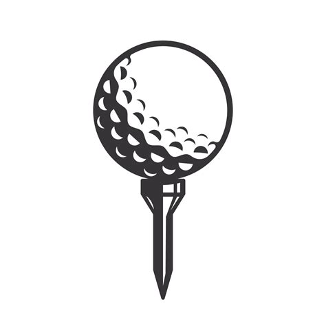 Black golf ball silhouette. golf ball Line art logos or icons. vector ...