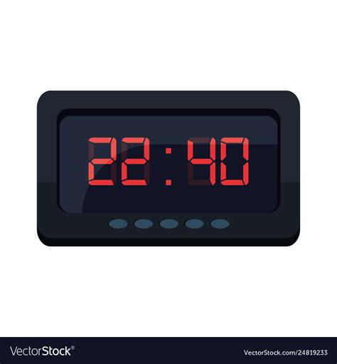 Digital clock time on white background Royalty Free Vector