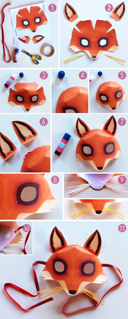 Fox mask template video | Manualidades, Artesanías de niños, Artesanía ...