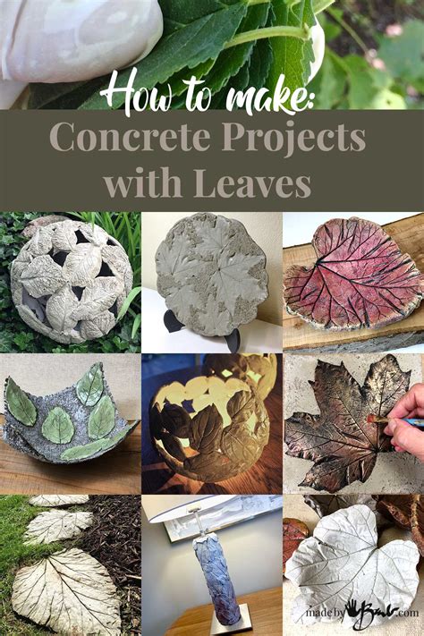 How to Make Concrete Projects with Leaves - Made By Barb - craft