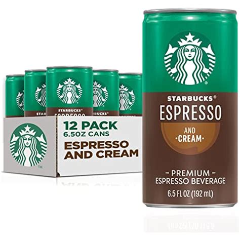 Starbucks Ready To Drink Coffee, Espresso & Cream, 6.5Oz Cans (12 Pack ...