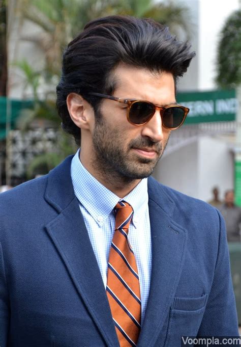 Aditya Roy Kapur looks hot in a blue suit, striped orange tie, retro ...