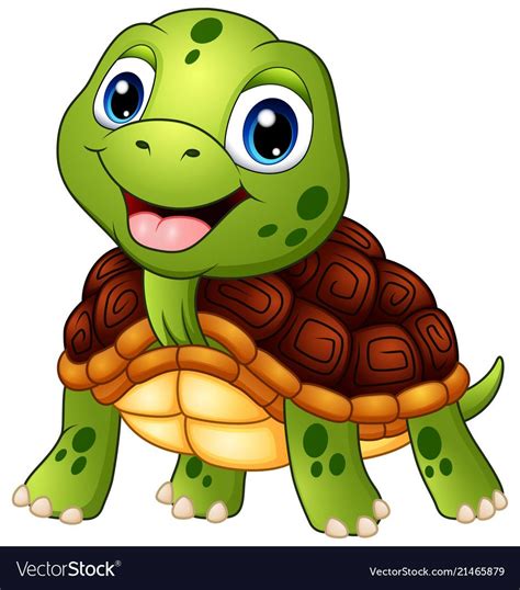 illustration of Cute turtle cartoon smiling. Download a Free Preview or ...