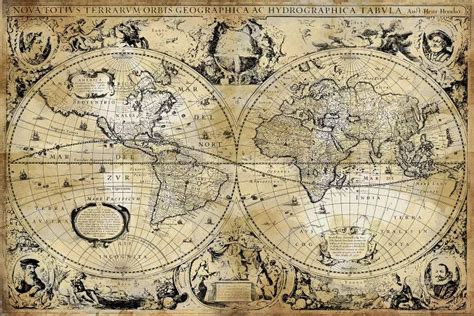 Antique World Map Canvas Art by Russell Brennan | iCanvas