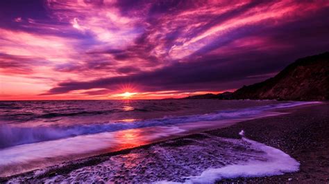 Purple clouds at sunset wallpaper - backiee