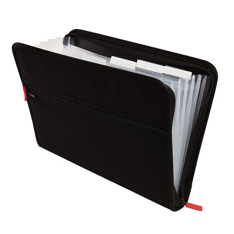 Staples 7-Pocket Expanding Zip Fabric File Black Letter Size (51818 ...