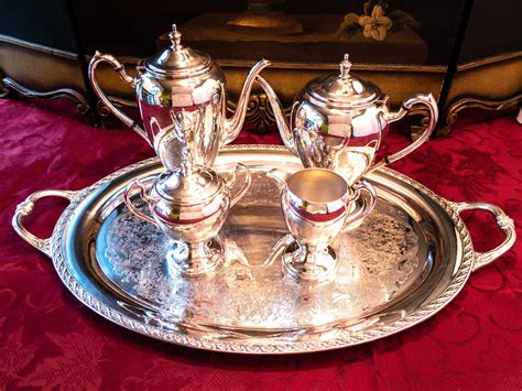 Vintage 5 Piece Silver Plate Tea Set Coffee Service With Tray in 2020 ...