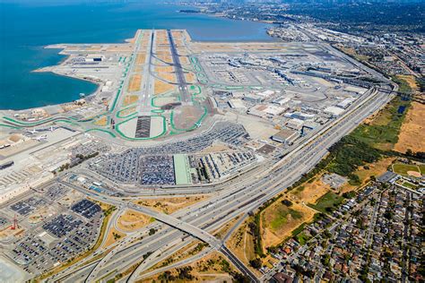 San Francisco International Airport The Depature Takeoff View - Aerial ...