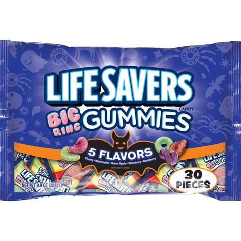 Mars Wrigley Life Savers Halloween 5 Flavors Gummies Big Ring Candy Bag ...