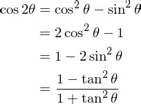 Cosine double-angle formula