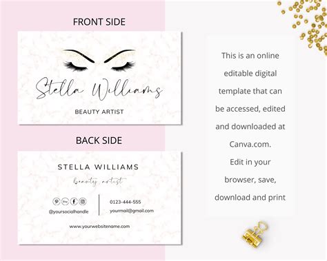 Eyelash Business Cards Template Editable Lash Business Card | Etsy