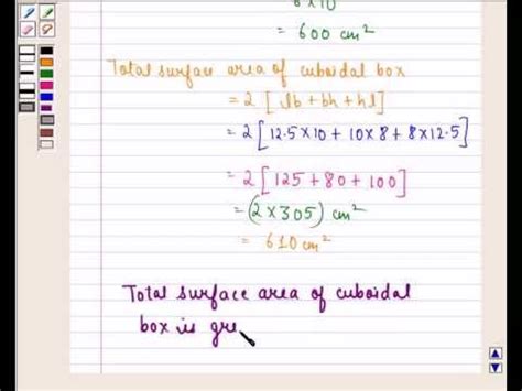 Example:Finding Lateral & Total surface Area of Cube & Cuboids - YouTube