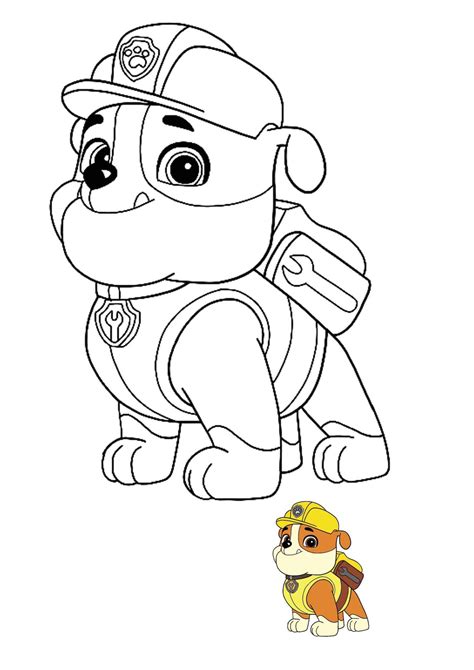 Paw Patrol Rubble Coloring Pages - 4 Free Printable Coloring Sheets | 2021