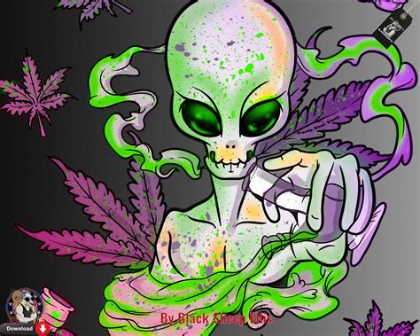 Alien Graffiti Printable 420 Street Art Stoner Alien Print - Etsy