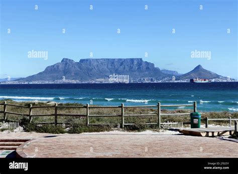 Table Mountain as seen from Milnerton beach, Cape Town, South Afirca ...