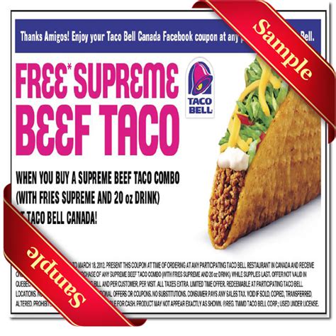 Tacobell – Free Printable Coupons