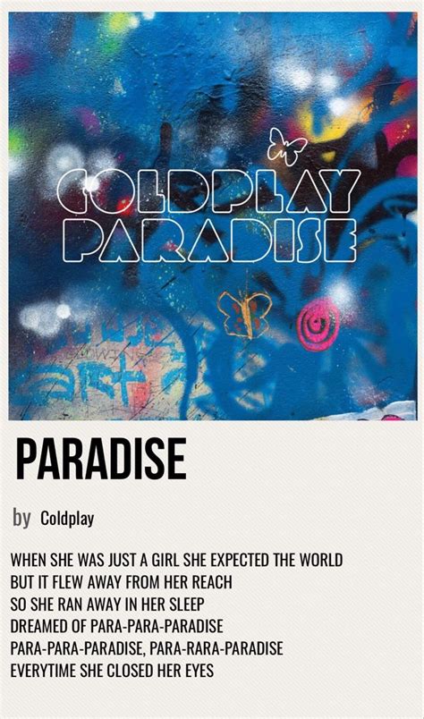 paradise | Coldplay paradise, Coldplay poster, Coldplay