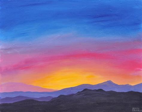 Drawing Of Sunset In Hills at PaintingValley.com | Explore collection ...