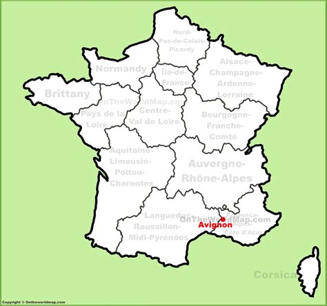 Avignon location on the France map - Ontheworldmap.com