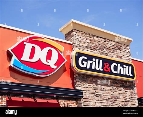 Dairy Queen or DQ Grill & Chill sign and logo on the exterior of the ...