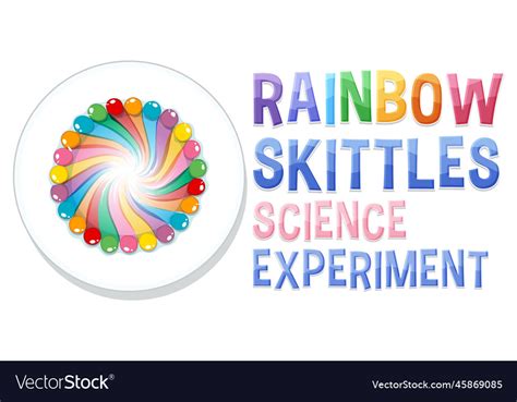 Rainbow skittles science experiment Royalty Free Vector