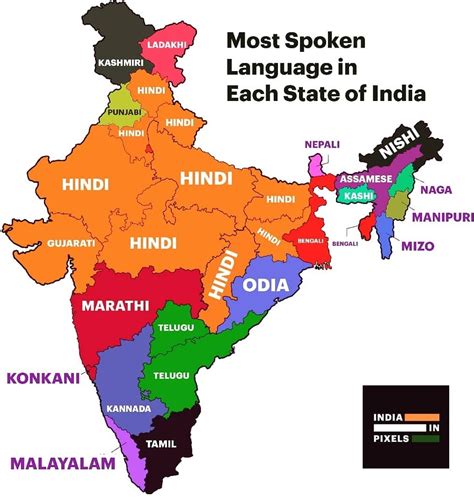 Most spoken language in each Indian state.... - Maps on the Web