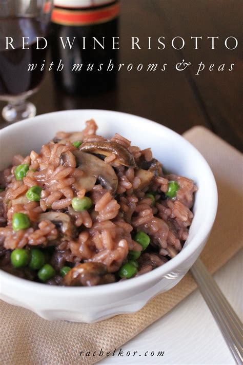 Red Wine Risotto with Mushrooms and Peas - My Fair Hostess