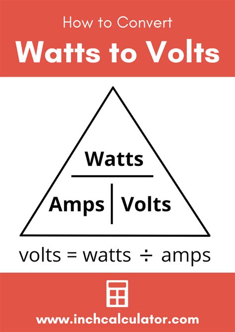 Watts to Volts Conversion Calculator - Inch Calculator