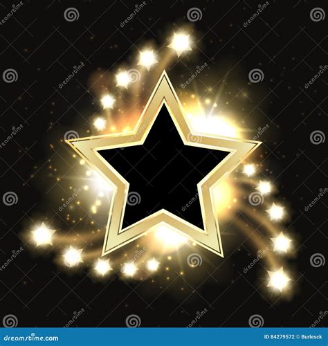 Stars Vector Sparkling Gold Background Design With Star Frame ...