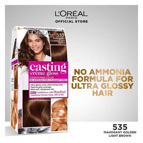 Buy L'Oreal Paris Casting Hair Color, 535 Mahogany Golden Light Brown ...