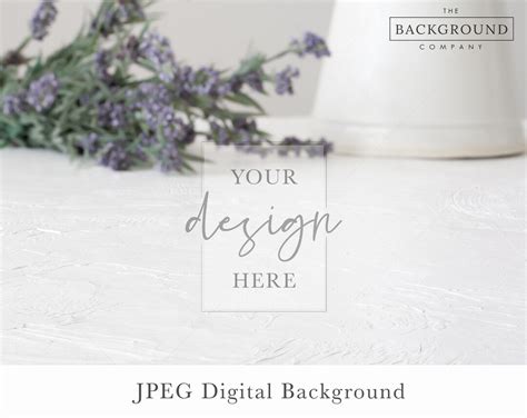 White Table Background Mockup Table Mockup Background Lavender Flowers ...