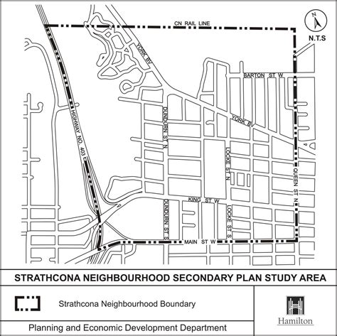 Strathcona Neighbourhood Map - Hamilton ON Canada • mappery