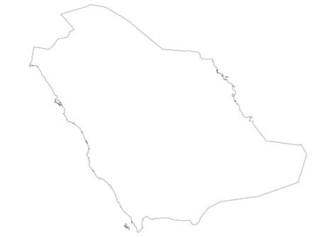 Blank map of Saudi Arabia SVG Vector - Outline Map