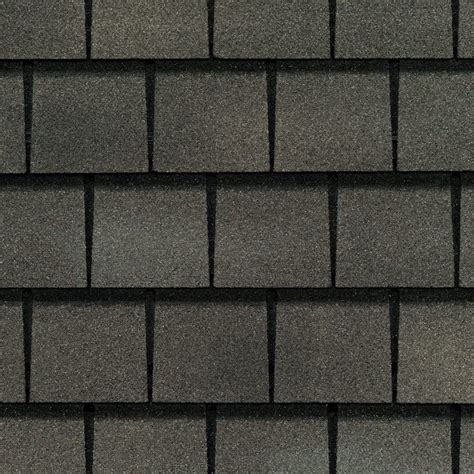 Close up photo of GAF’s Slateline Weathered Slate shingle swatch ...