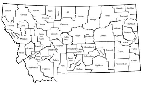 Montana Map By County - Ricky Christal