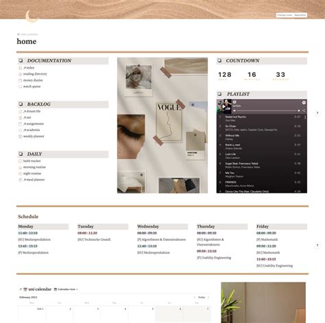 Aesthetic Notion Dashboard Templates Free