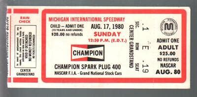 Michigan International Speedway NASCAR Race Ticket Stub 8/17/1980-VG | eBay