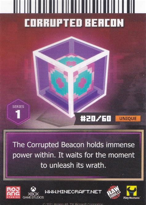 Minecraft Dungeons Arcade Series 1 Card 20 Range: Corrupted Beacon ...