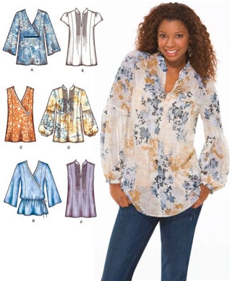 Plus Size TUNIC TOP Sewing Pattern Peasant Boho Tops