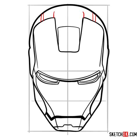 How to draw an Iron Man mask - Sketchok easy drawing guides