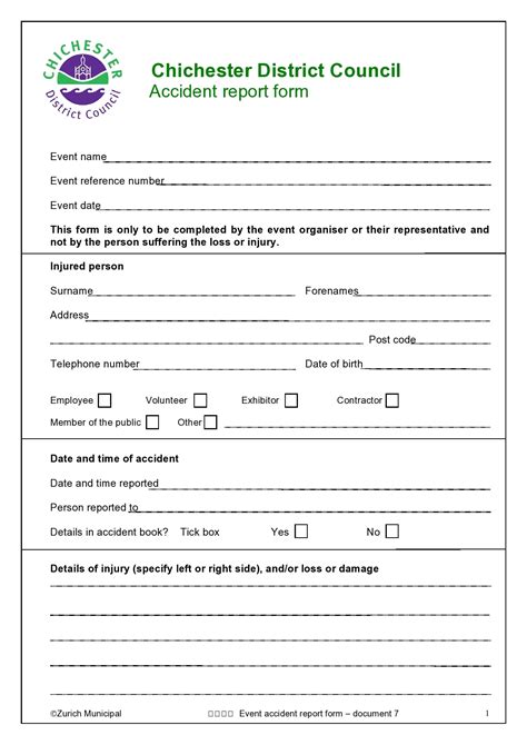 50 Accident Report Forms (Car, Work Injury, more...) - TemplateArchive