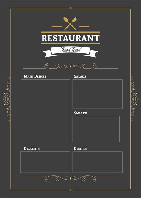 Blank Restaurant Menu Template Free Download Menu Restaurant Design ...