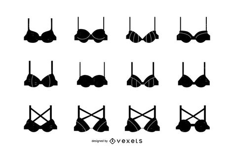 Women Bra Silhouette Set - Vector Download