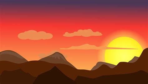 Panorama of mountain sunset. 35781998 Vector Art at Vecteezy