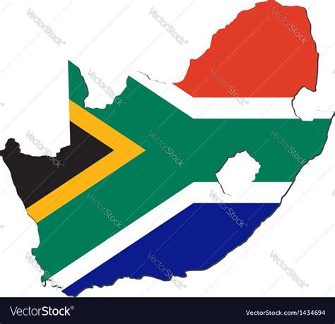 Map south africa with national flag Royalty Free Vector