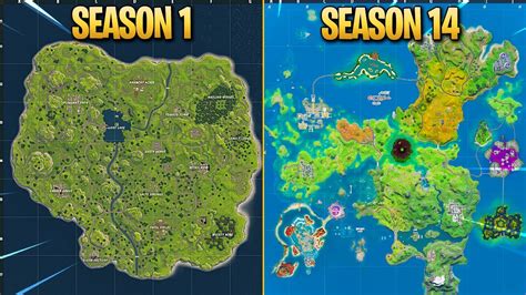 Evolution Of Fortnite Map (chapter 1 Season 1 Chapter 2 Season 4 598