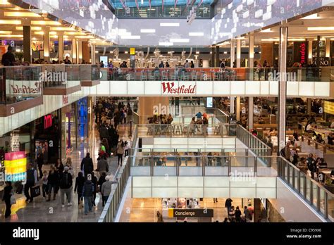 Westfield shopping mall centre, Stratford, London UK Stock Photo ...