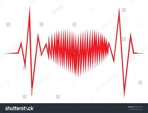 Heart Shape Ecg Line Stock Vector Illustration 106293710 : Shutterstock