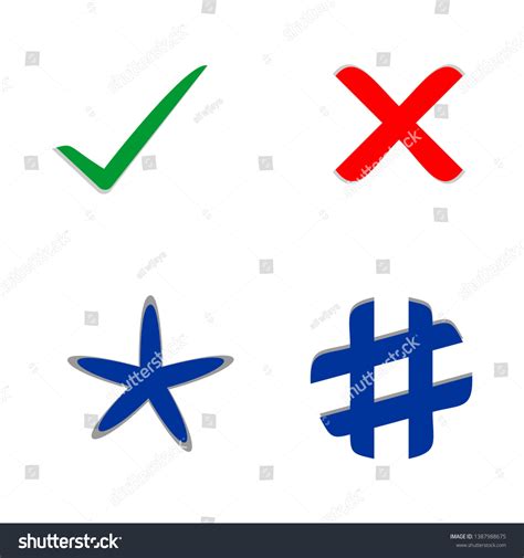 Tick Cross Vector Icon Symbol Stock Vector (Royalty Free) 1387988675 ...