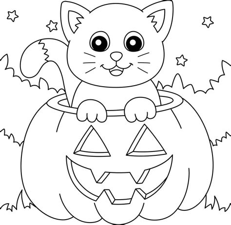 Pumpkin Cat Halloween Coloring Page for Kids | Coloring pages ...